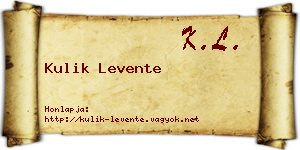 Kulik Levente névjegykártya